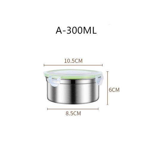 304 Stainless Steel Fresh-keeping Food Storage Box Sealed